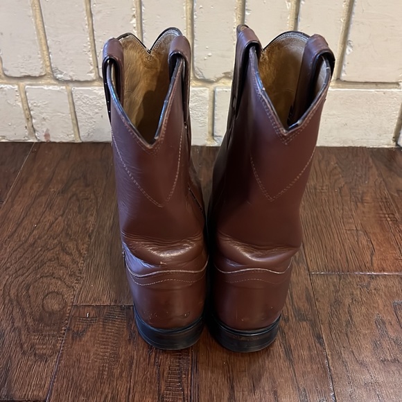 Vintage Justin Roper Brown Boots Size 8.5 Wide - Picture 3 of 7